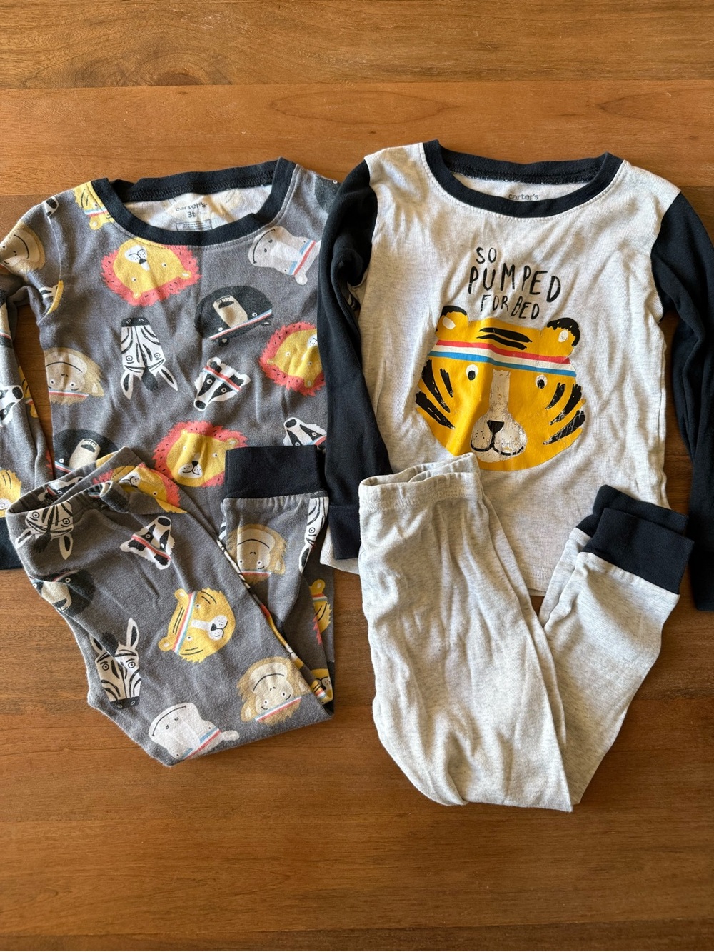 ⚡️3/$20 Kids Tiger Graphic Pajama Set with Animal Print 3T